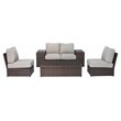 Living Source International 7-Piece Outdoor Set with Cushions in Brown