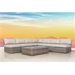 Living Source International 8-piece Wicker Sectional Set in Gray/Espresso