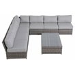 Living Source International 8-piece Wicker Sectional Set in Gray/Espresso