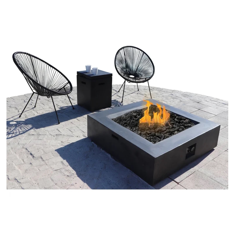 Living Source International 4-Piece Wicker / Rattan Seating Group in Black