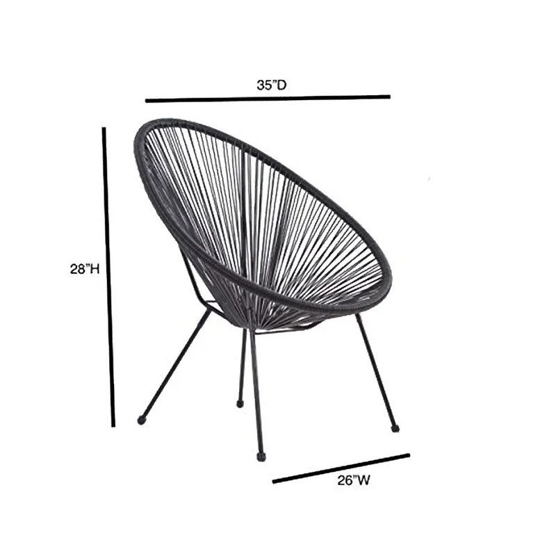 Living Source International 4-Piece Wicker / Rattan Seating Group in Black