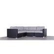 Living Source International Wicker Patio Sectional with Cushions in Black/Gray