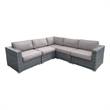 Living Source International 5-Piece Wicker / Rattan Seating Group in Gray/Taupe