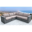 Living Source International 5-Piece Wicker / Rattan Seating Group in Gray/Taupe