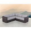 Living Source International 5-Piece Seating Group with Cushions in Gray/Brown