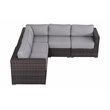 Living Source International 5-Piece Seating Group with Cushions in Gray/Brown
