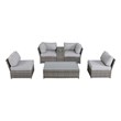 Living Source International 6-Piece Sectional Set with Cushion in Gray