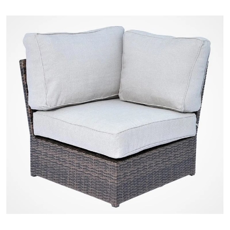 Living Source International 6-Piece Wicker / Rattan Sectional Set in Espresso