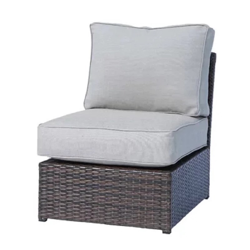 Living Source International 6-Piece Wicker / Rattan Sectional Set in Espresso