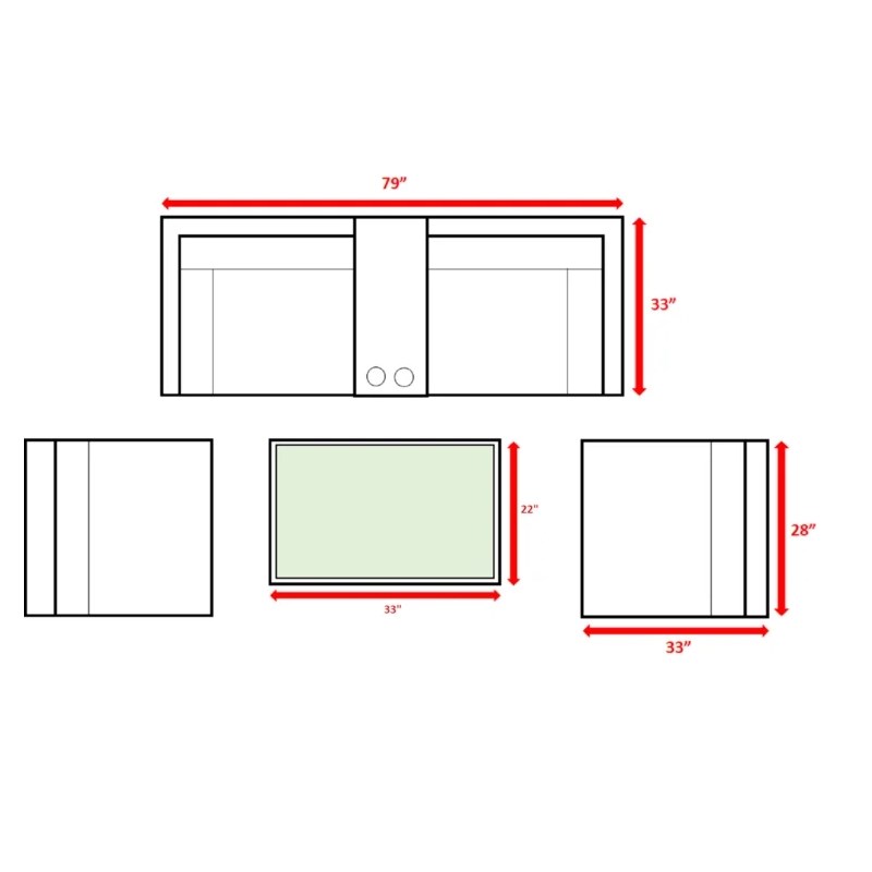 Living Source International 6-Piece Wicker / Rattan Sectional Set in Espresso