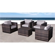 Living Source International 5-Piece Wicker Patio Set w/ Coffee Table in Espresso