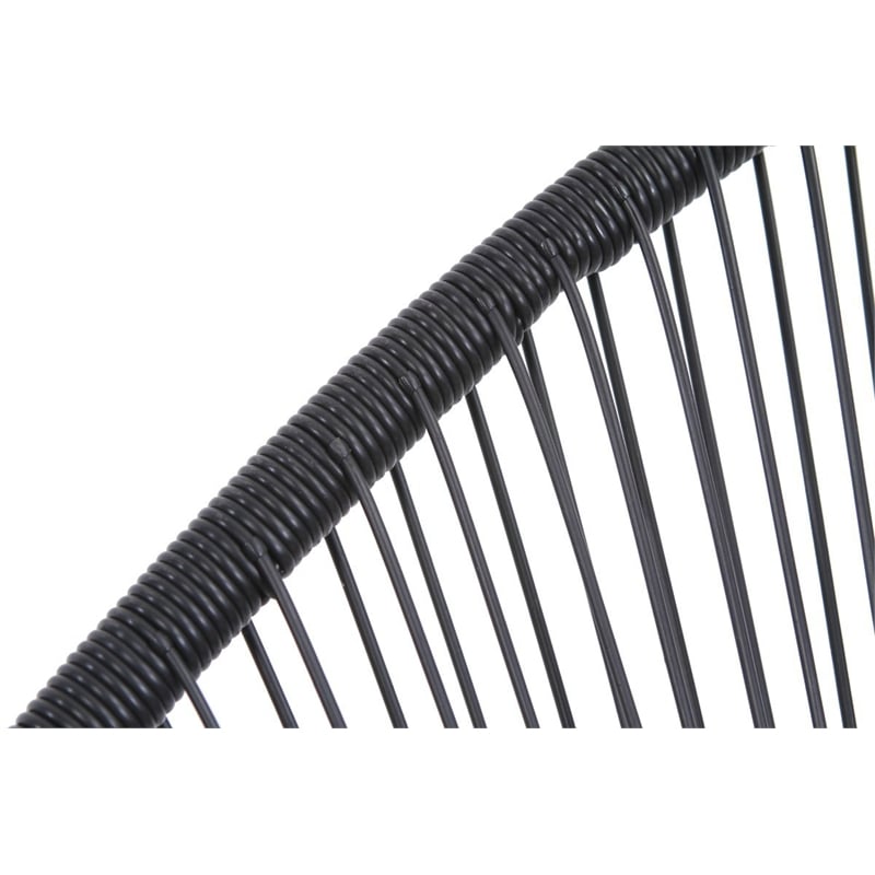 Living Source International 3-Piece Metal and Wicker Seating Group in Black