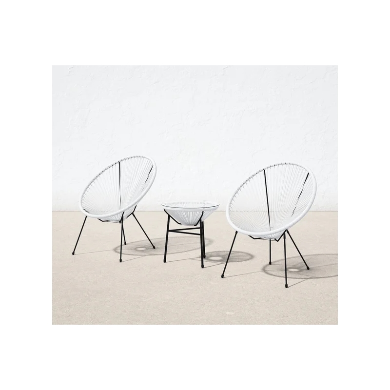 Living Source International 3-Piece Metal and Wicker Seating Group in Turquoise