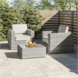 Living Source International 3-Piece Wicker / Rattan Sectional Set in Gray/Taupe