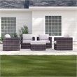 Living Source International 5-Piece Wicker Patio Set with Ottoman in Espresso