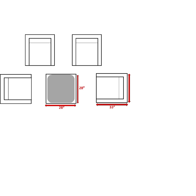 Living Source International 5-Piece Wicker Patio Set with Ottoman in Espresso