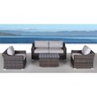 Living Source International 4 Person Seating Group in Espresso/Gray