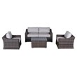 Living Source International 4 Person Seating Group in Espresso/Gray