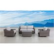 Living Source International 5-Piece Sectional Group with Cushions in Brown/Gray