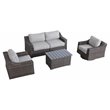 Living Source International 5-Piece Sectional Group with Cushions in Brown/Gray