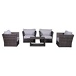 Living Source International 5-Piece Sofa Seating Group with Cushions in Espresso