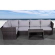 Living Source International 6-Piece Outdoor Set with Cushions in Espresso