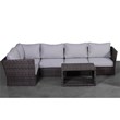 Living Source International 6-Piece Outdoor Set with Cushions in Espresso