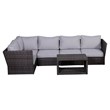 Living Source International 6-Piece Outdoor Set with Cushions in Espresso