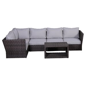 living source international 6-piece outdoor set with cushions in espresso