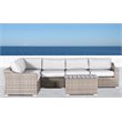 Living Source International 6-Piece Wicker Sectional Set w/ Cushion in Gray