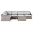Living Source International 6-Piece Wicker Sectional Set w/ Cushion in Gray