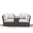 Living Source International 3-Piece Seating Group with Cushions in Espresso/Gray