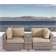 Living Source International 3-Piece Wicker and Patio Set in Gray/Beige
