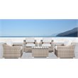 Living Source International 5-Piece Wicker Seating Group with Cushions in Gray