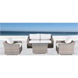 Living Source International Wicker and Olefin Dayse Seating Group in Gray