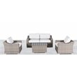 Living Source International Wicker and Olefin Dayse Seating Group in Gray