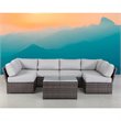 Living Source International 7-Piece Outdoor Set with Cushions in Brown/Gray