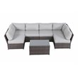 Living Source International 7-Piece Outdoor Set with Cushions in Brown/Gray
