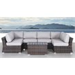 Living Source International 7-Piece Outdoor Set with Cushions in Espresso/Gray