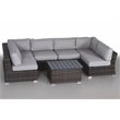 Living Source International 7-Piece Outdoor Set with Cushions in Espresso/Gray
