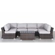 Living Source International 7-Piece Outdoor Set with Cushions in Espresso/Gray