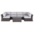 Living Source International 7-Piece Outdoor Set with Cushions in Espresso/Gray