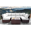 Living Source Intl 7-Piece Wicker / Rattan Outdoor Set with Cushions in Espresso