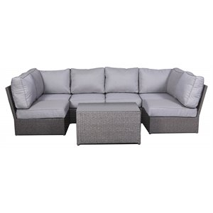 living source international 7-piece outdoor set with cushions in gray