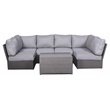 Living Source International 7-Piece Outdoor Set with Cushions in Gray