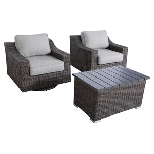 living source international 2-person seating group with cushions in brown/gray