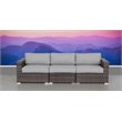 Living Source International Wicker Patio Sofa with Cushions in Gray