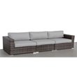 Living Source International Wicker Patio Sofa with Cushions in Gray