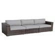 Living Source International Wicker Patio Sofa with Cushions in Gray