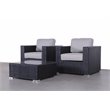 Living Source International 3-Piece Seating Group with Cushions in Black/Gray